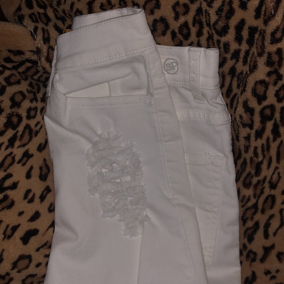 High waisted ripped white skinny jeans - size 5 - Picture 2 of 5